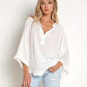 9seed marrakesh gauzy cotton flowy blouse